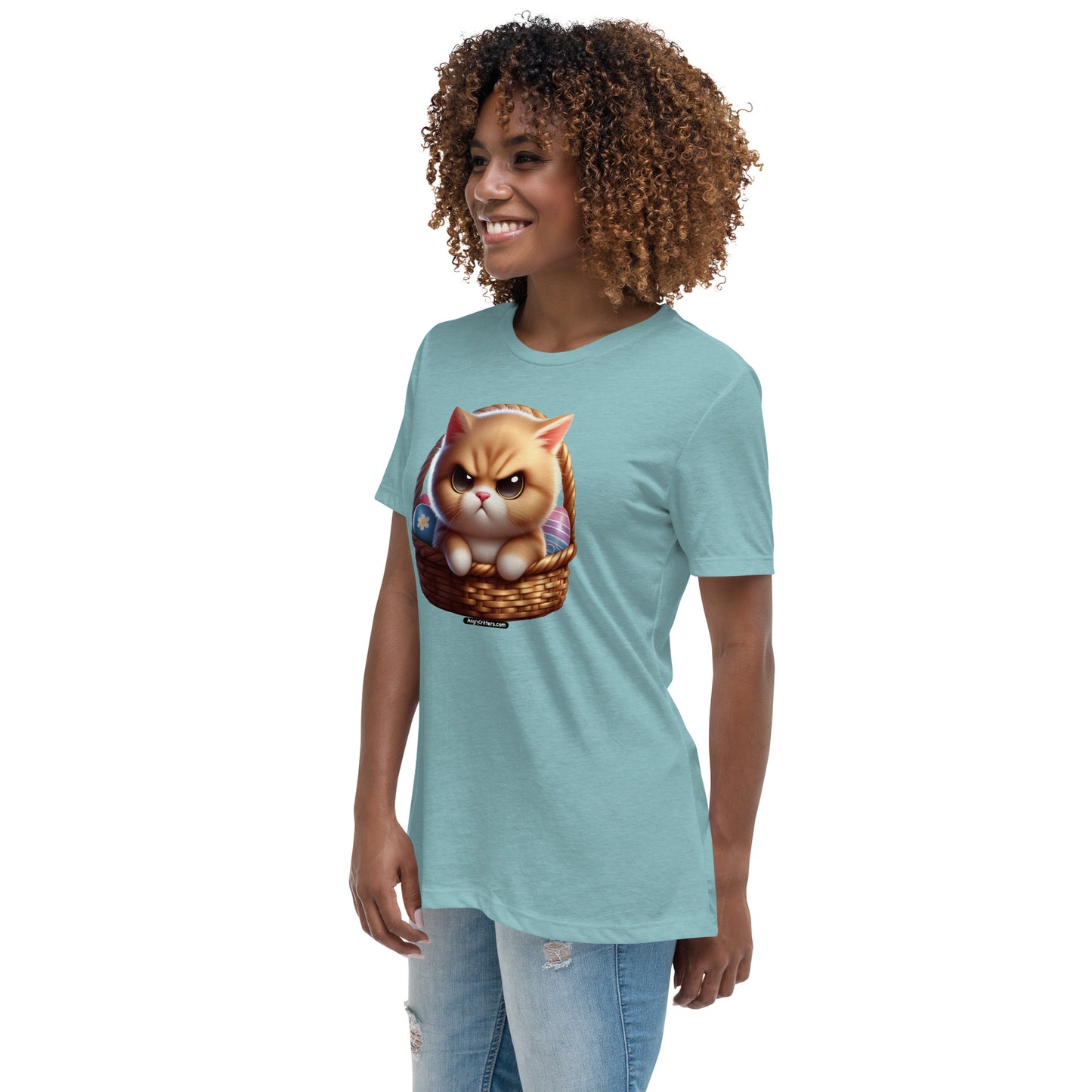 Angry Critters - Kitten in Easter Basket Women's Relaxed T-Shirt