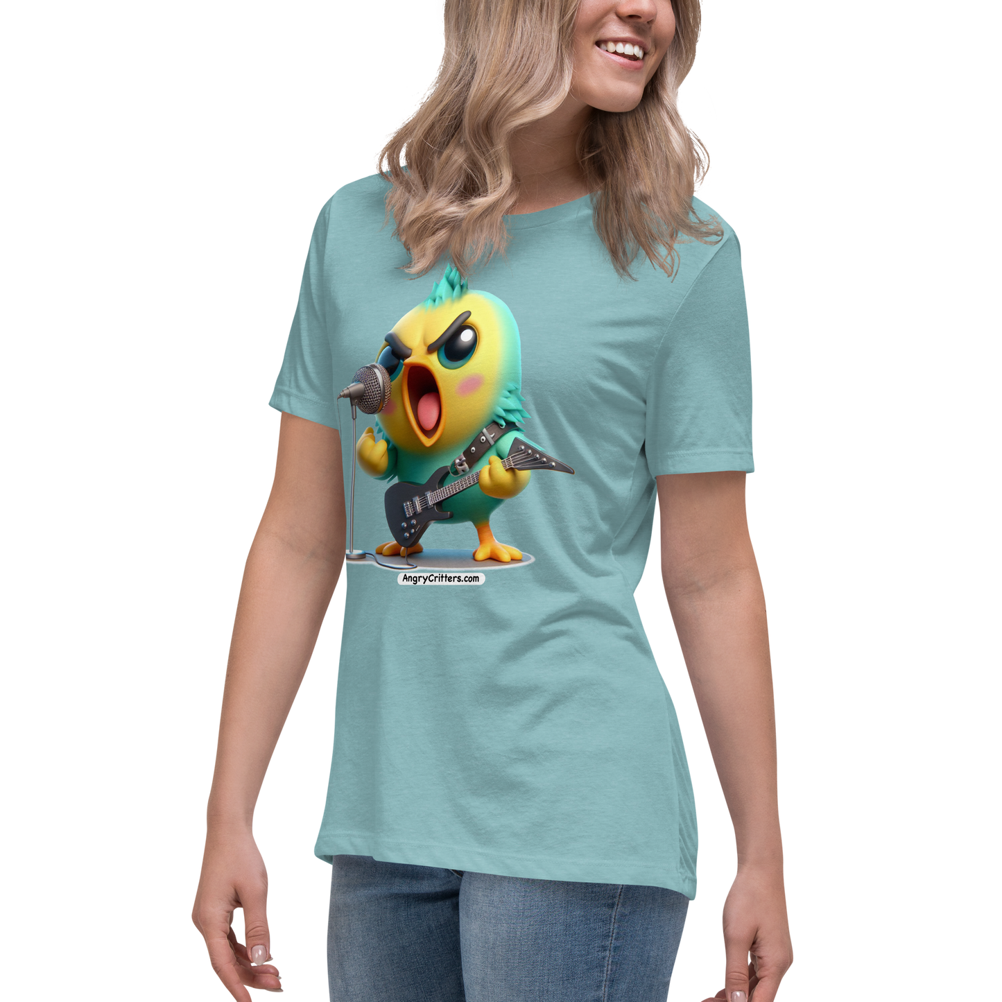 Angry Critters - Parakeet with an Axe, Women's Relaxed T-Shirt