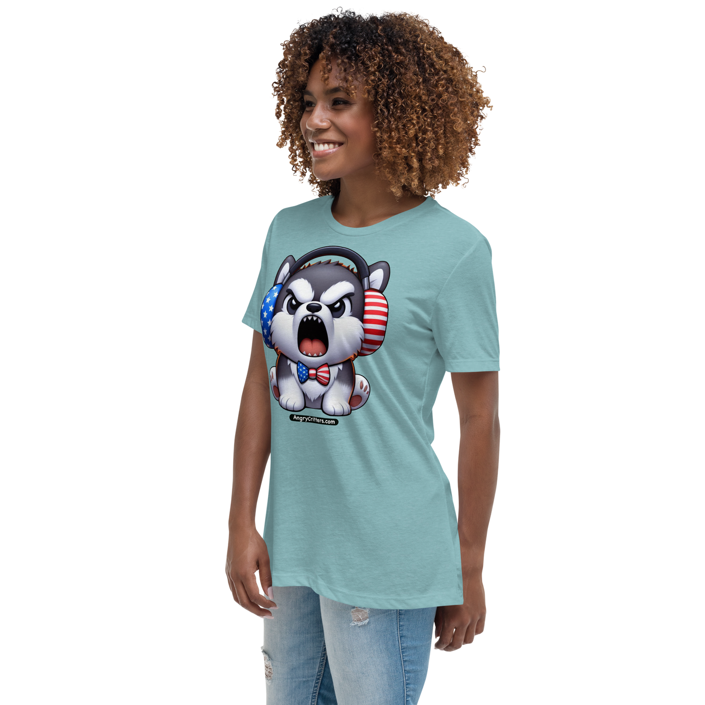 Angry Critters - American Husky, Women's Relaxed T-Shirt