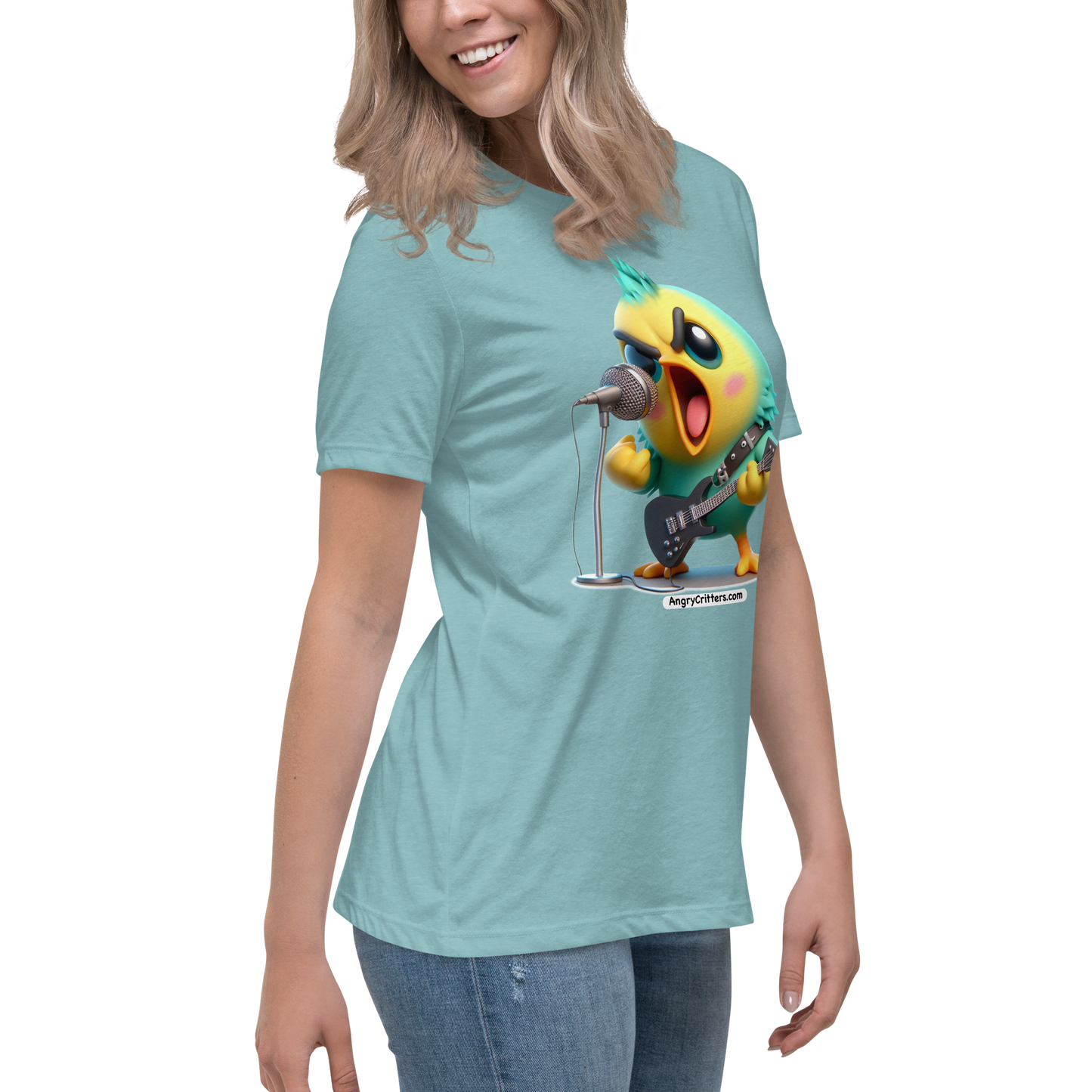 Angry Critters - Parakeet with an Axe, Women's Relaxed T-Shirt