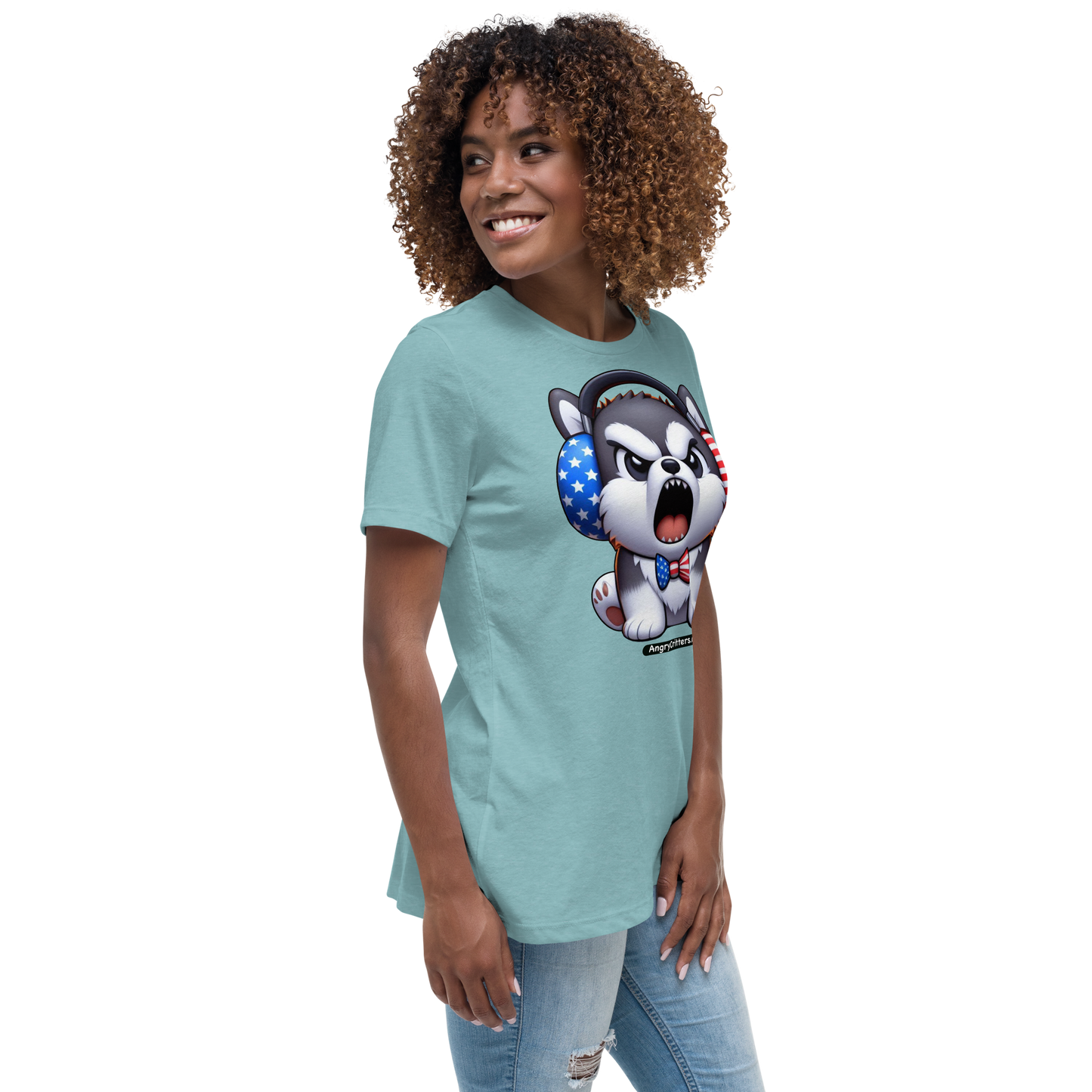 Angry Critters - American Husky, Women's Relaxed T-Shirt