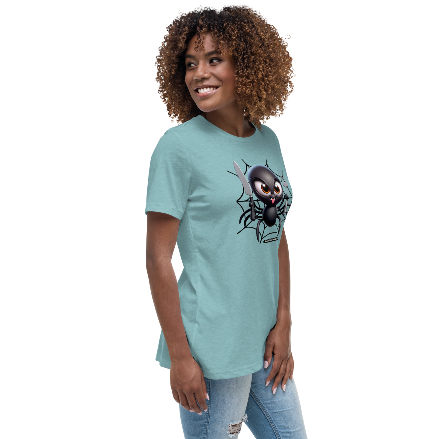 Angry Critters - Black Widow Spider, Women's Relaxed T-Shirt