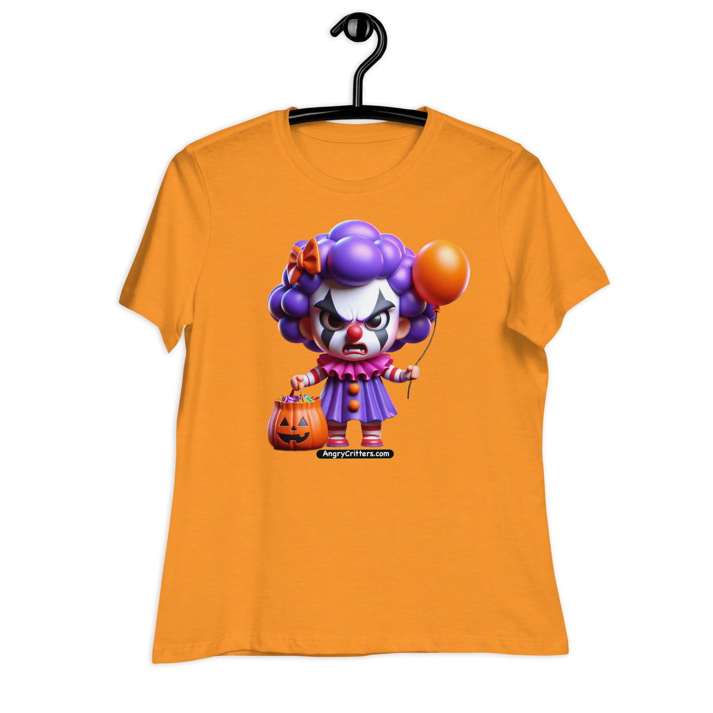 Angry Critters - Halloween Clown Purple, Women's Relaxed T-Shirt