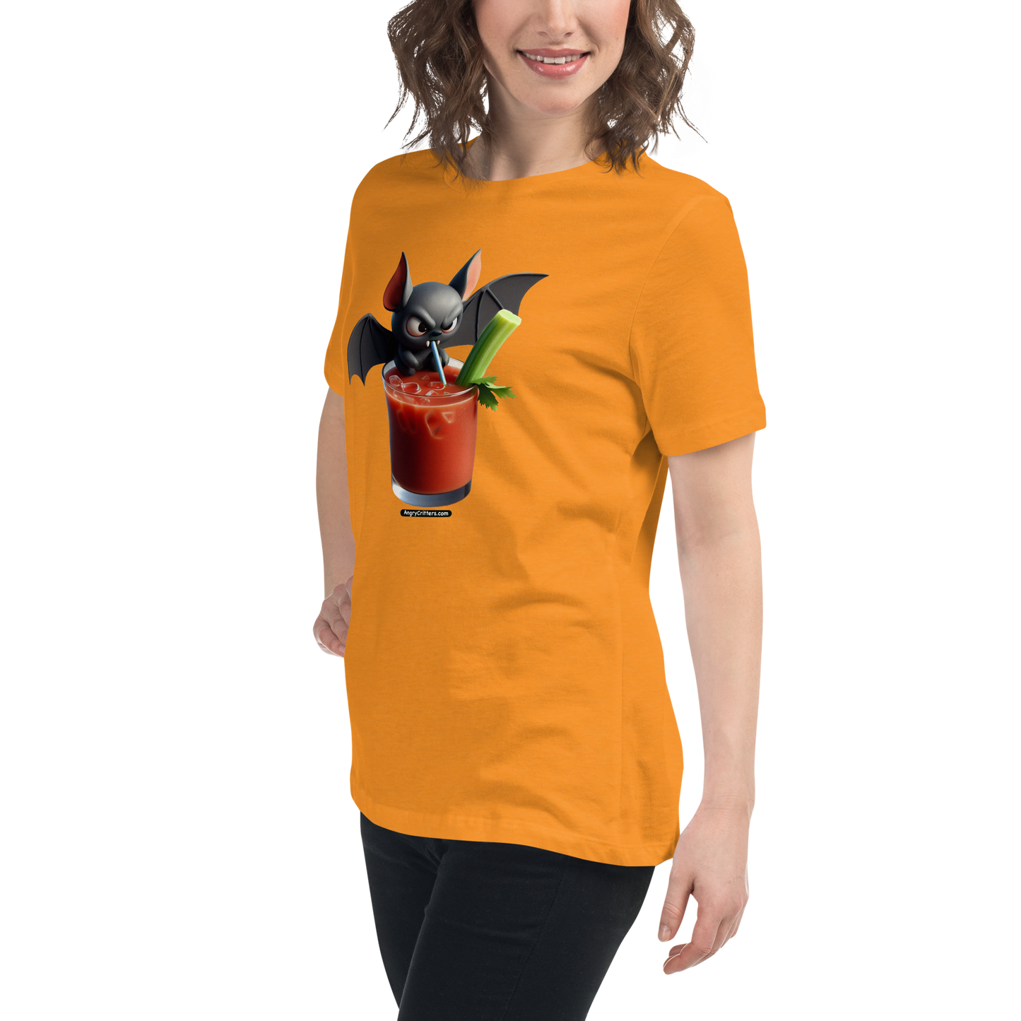 Angry Critters - Bat with Bloody Mary, Women's Relaxed T-Shirt