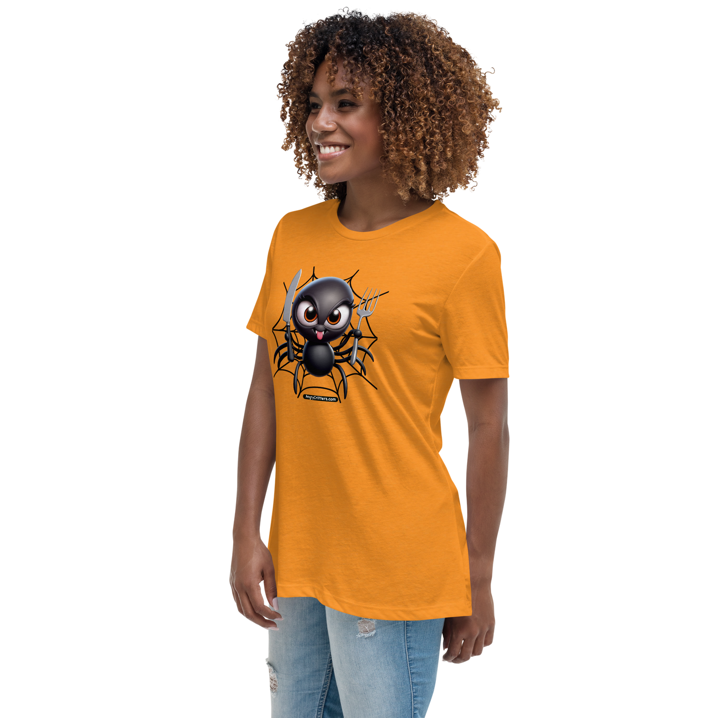 Angry Critters - Black Widow Spider, Women's Relaxed T-Shirt