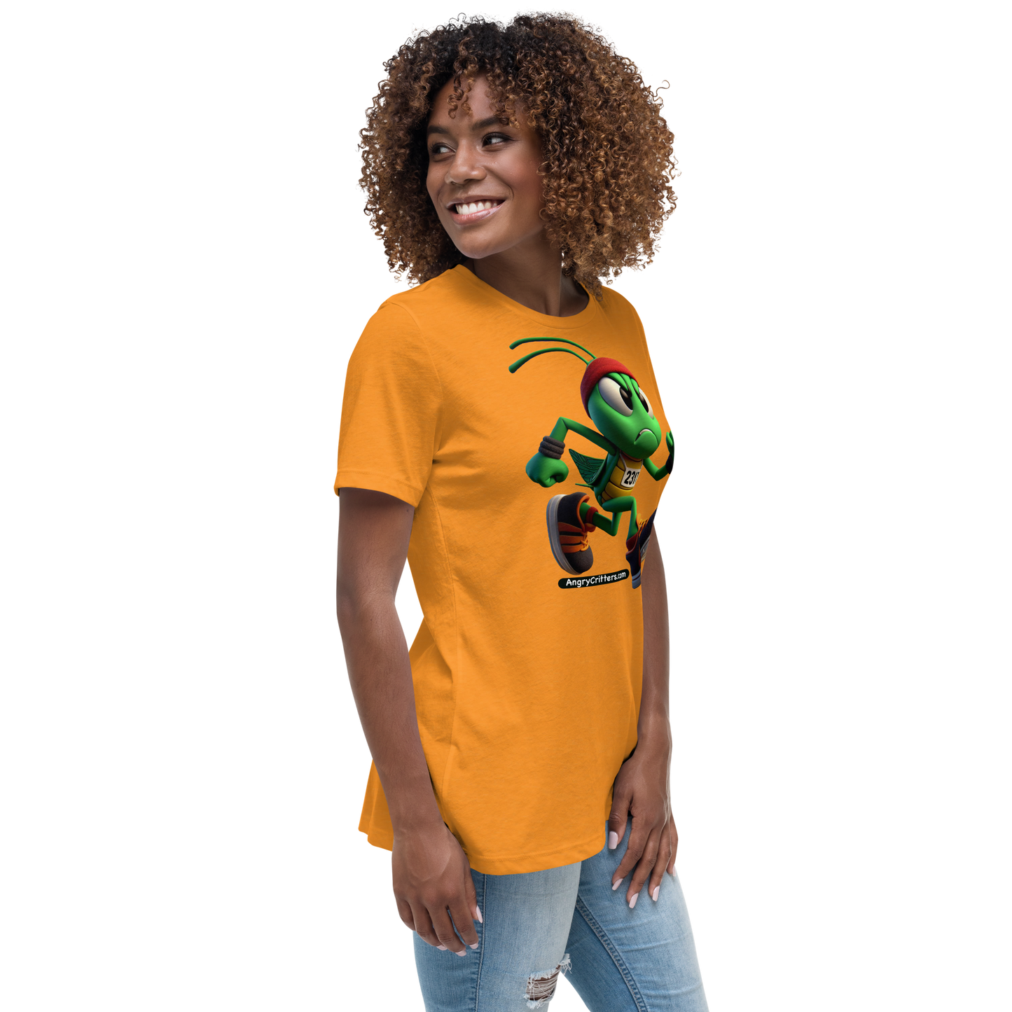 Angry Critters - Grasshopper Runner, Women's Relaxed T-Shirt