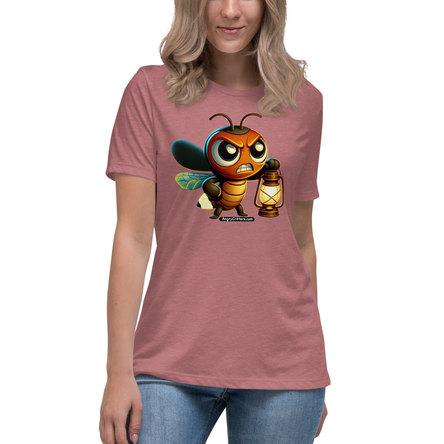 Angry Critters - Firefly with Lamp, Women's Relaxed T-Shirt