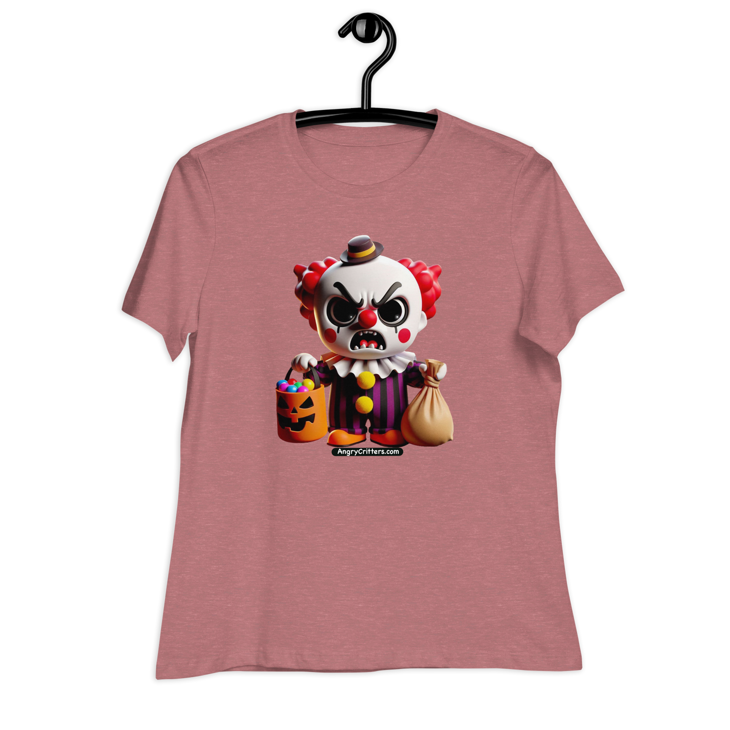 Angry Critters - Halloween Clown Red, Women's Relaxed T-Shirt