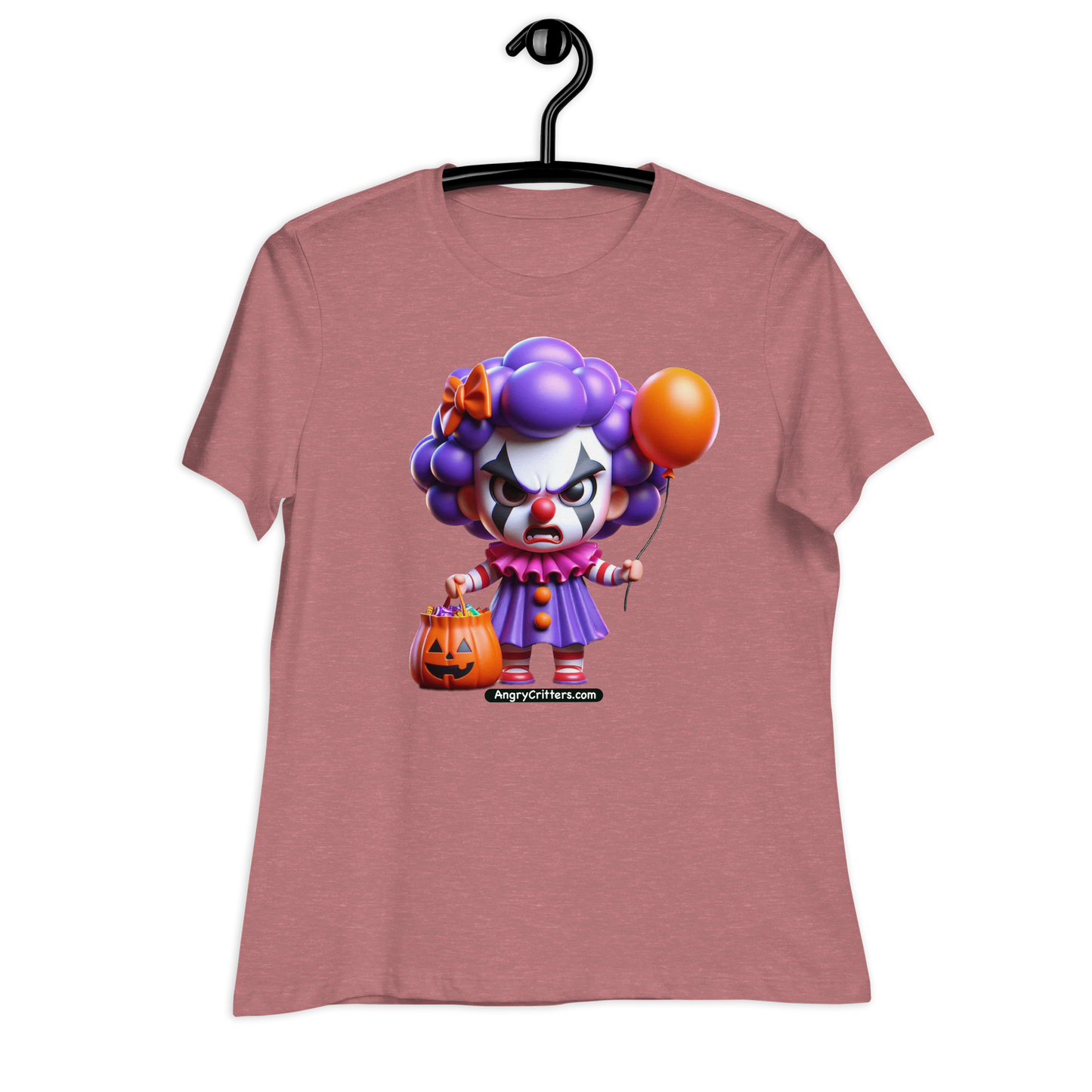 Angry Critters - Halloween Clown Purple, Women's Relaxed T-Shirt