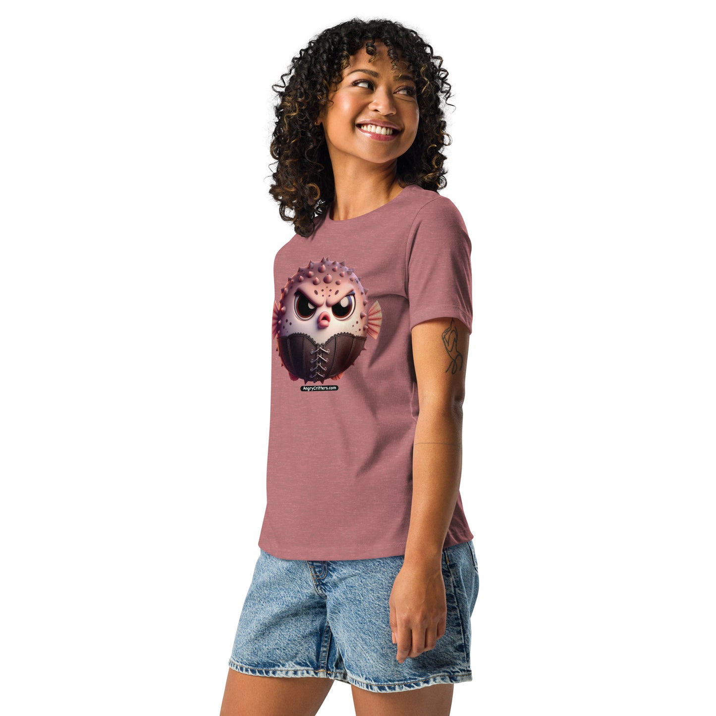 Angry Critters - Cinched Puffer, Women's Relaxed T-Shirt