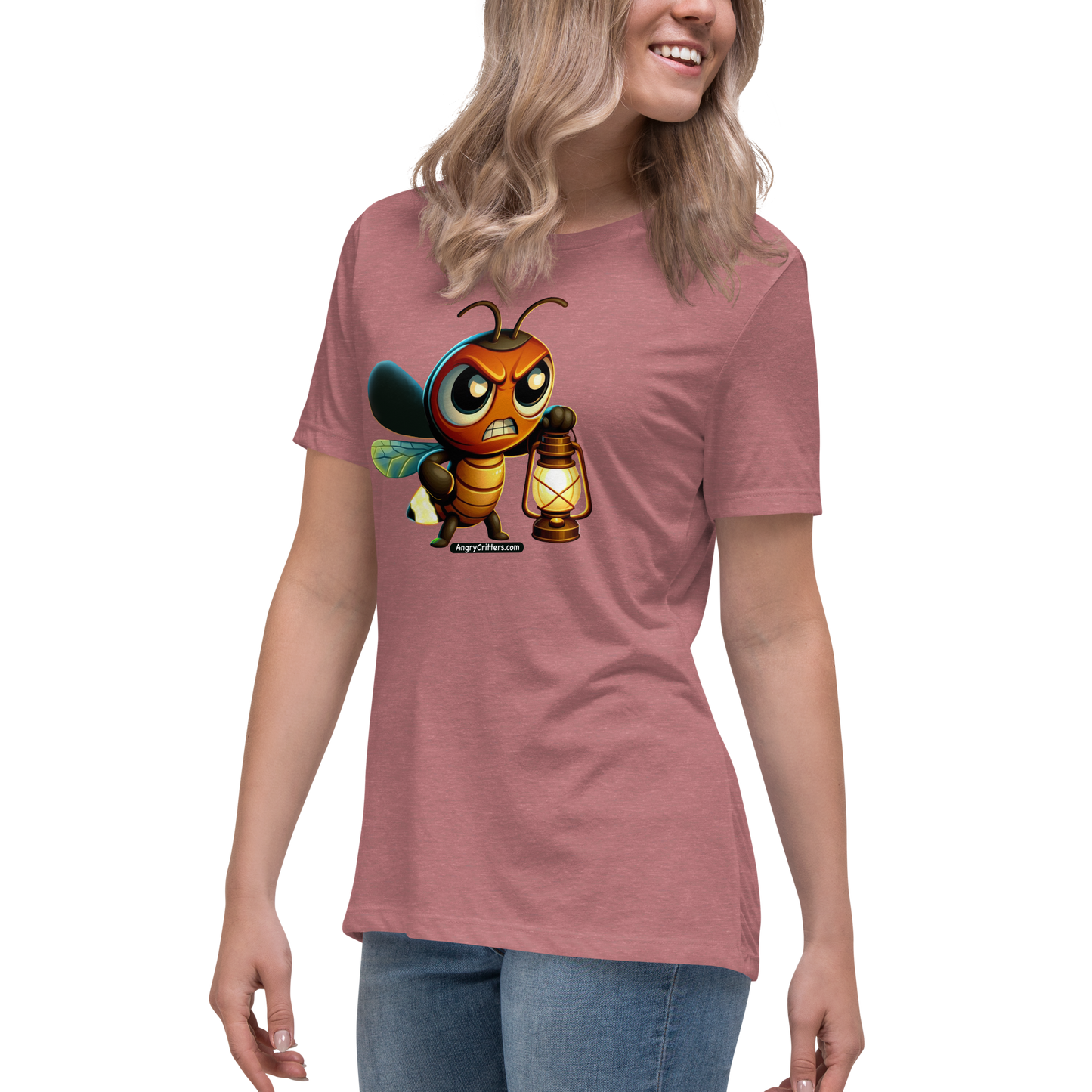 Angry Critters - Firefly with Lamp, Women's Relaxed T-Shirt