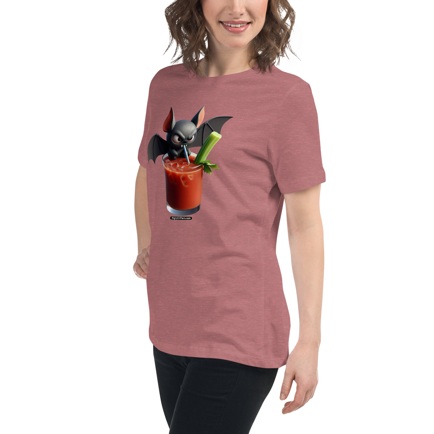 Angry Critters - Bat with Bloody Mary, Women's Relaxed T-Shirt