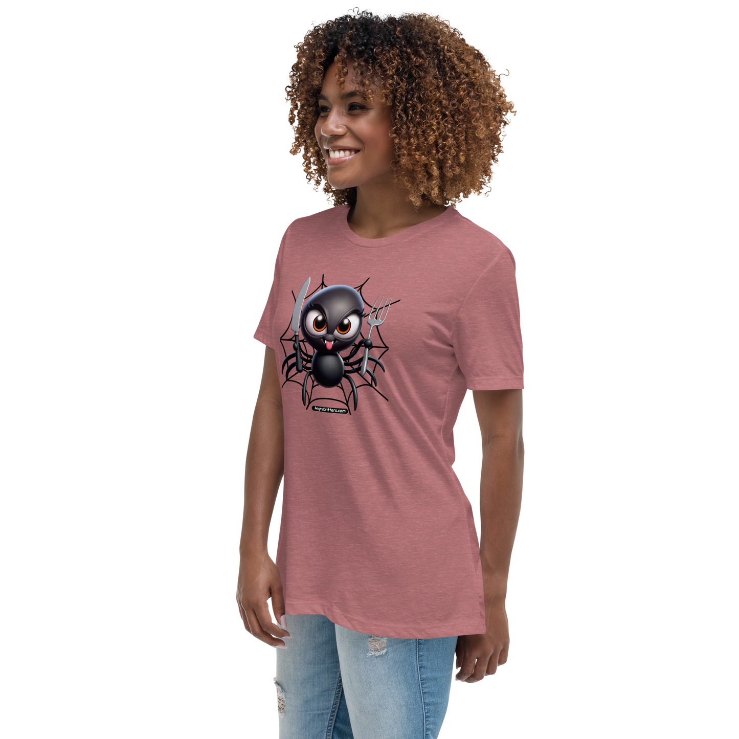 Angry Critters - Black Widow Spider, Women's Relaxed T-Shirt