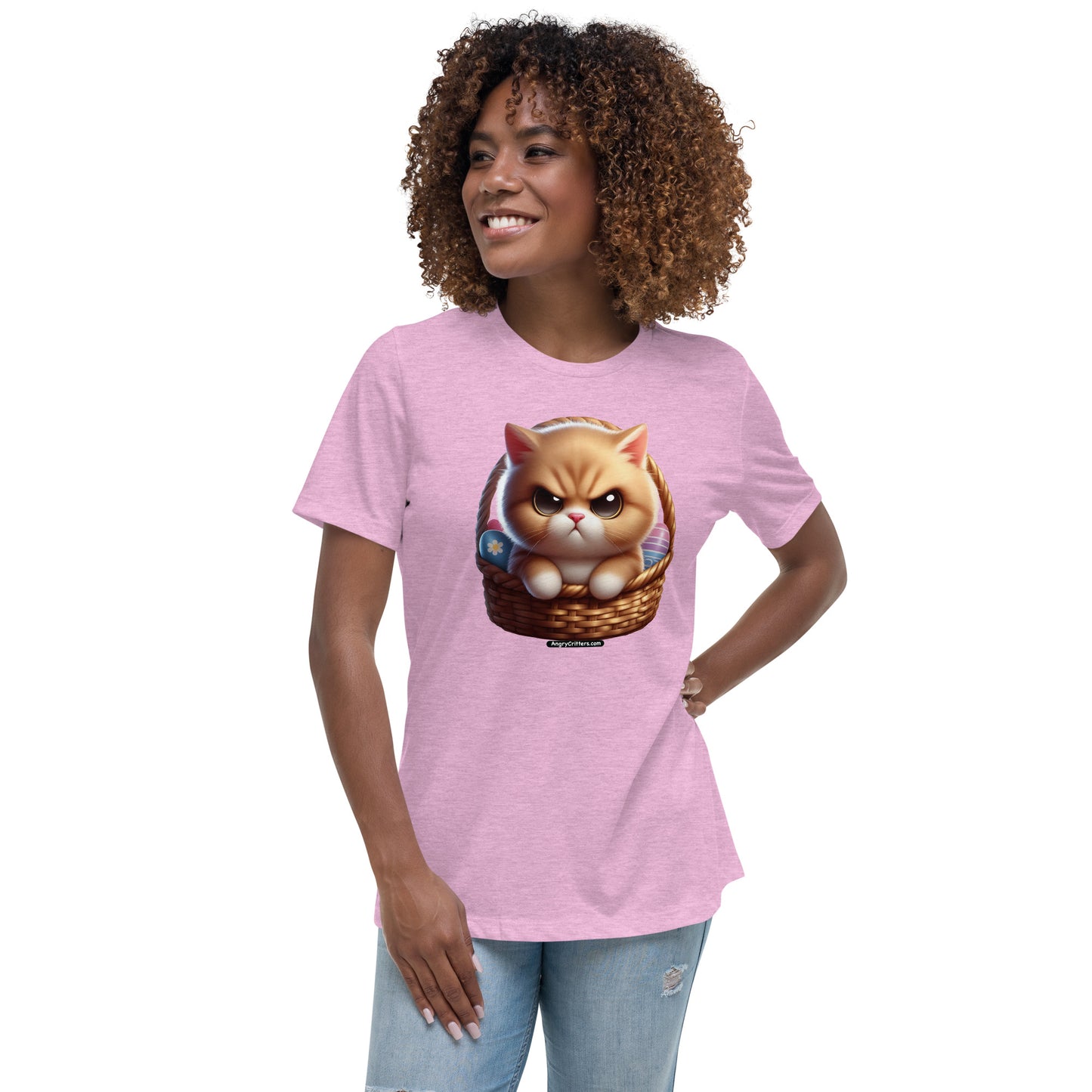 Angry Critters - Kitten in Easter Basket Women's Relaxed T-Shirt