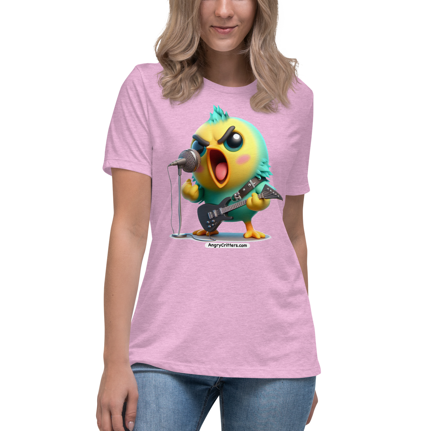 Angry Critters - Parakeet with an Axe, Women's Relaxed T-Shirt