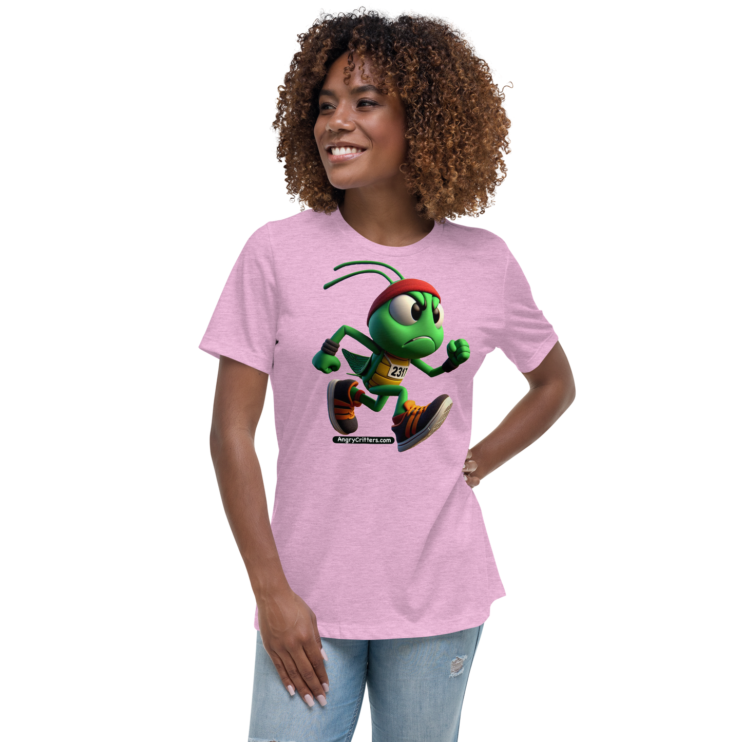 Angry Critters - Grasshopper Runner, Women's Relaxed T-Shirt