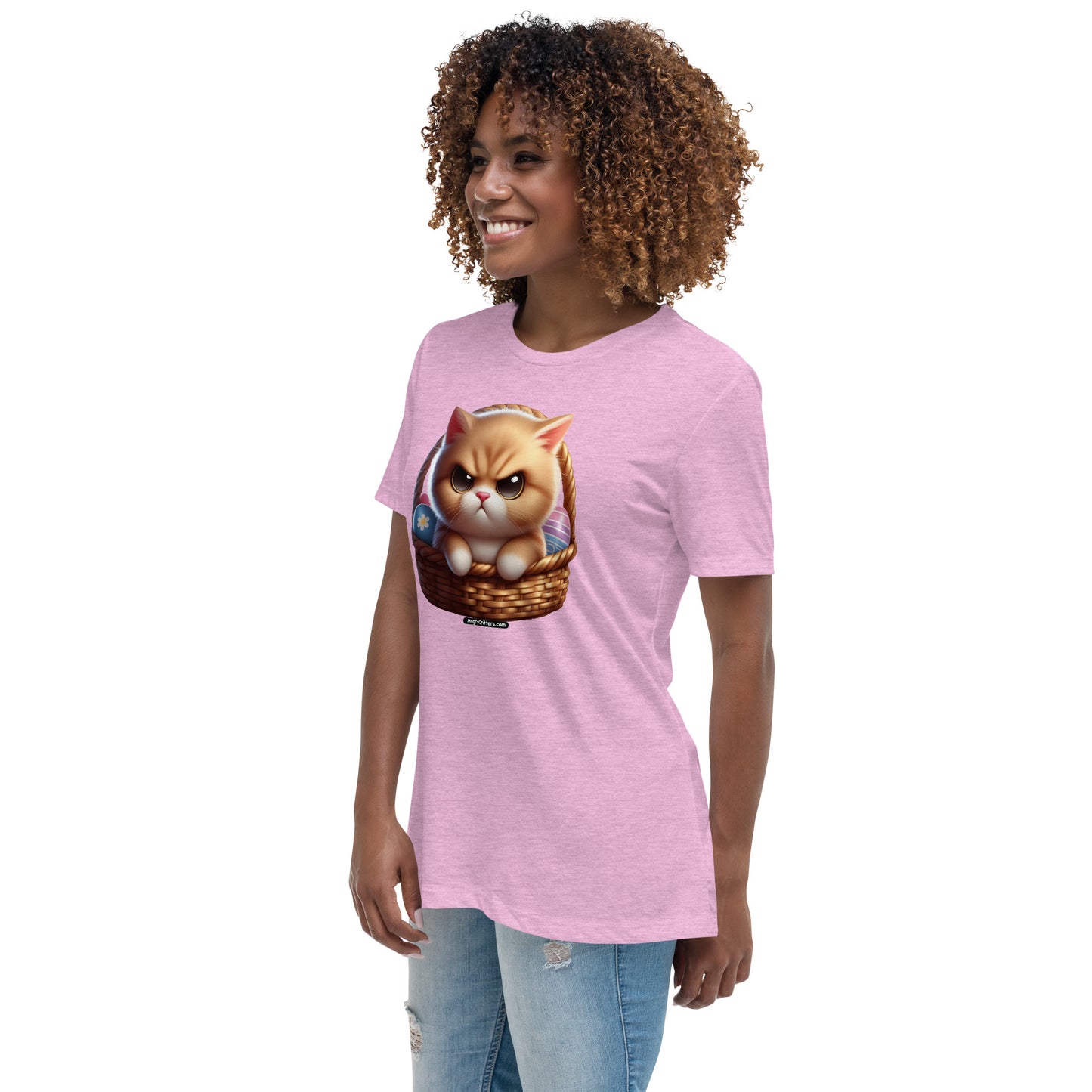 Angry Critters - Kitten in Easter Basket Women's Relaxed T-Shirt