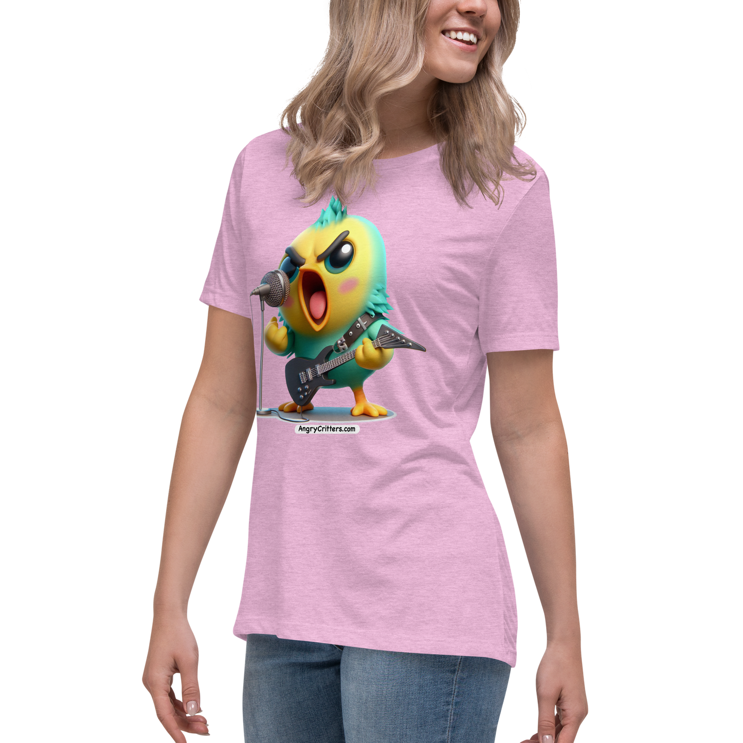 Angry Critters - Parakeet with an Axe, Women's Relaxed T-Shirt