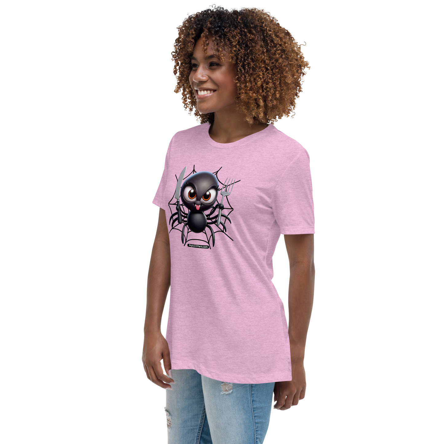 Angry Critters - Black Widow Spider, Women's Relaxed T-Shirt