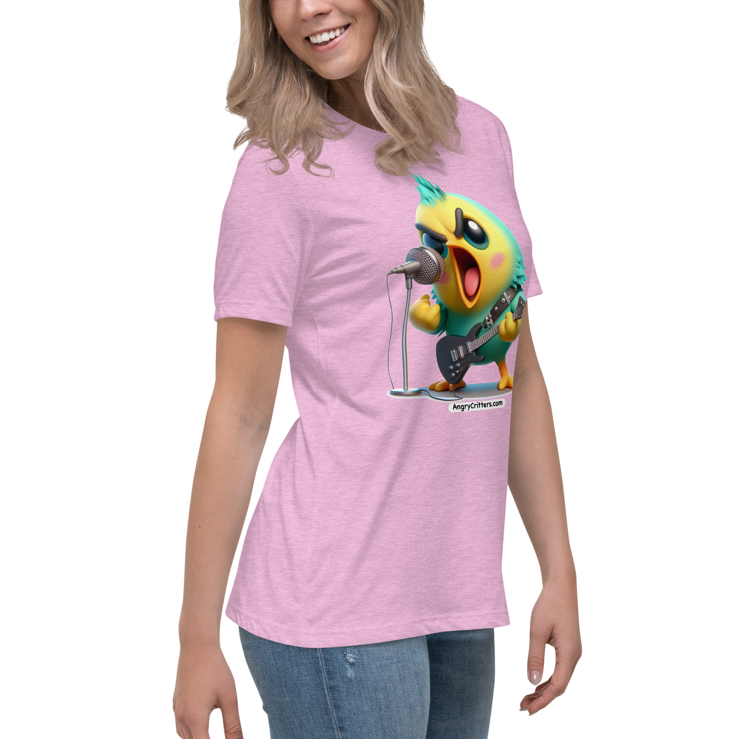 Angry Critters - Parakeet with an Axe, Women's Relaxed T-Shirt