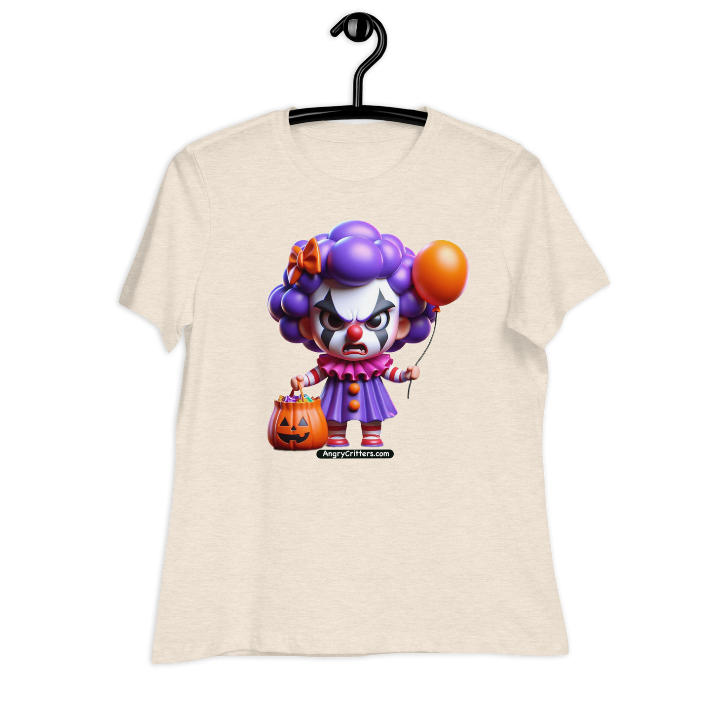 Angry Critters - Halloween Clown Purple, Women's Relaxed T-Shirt