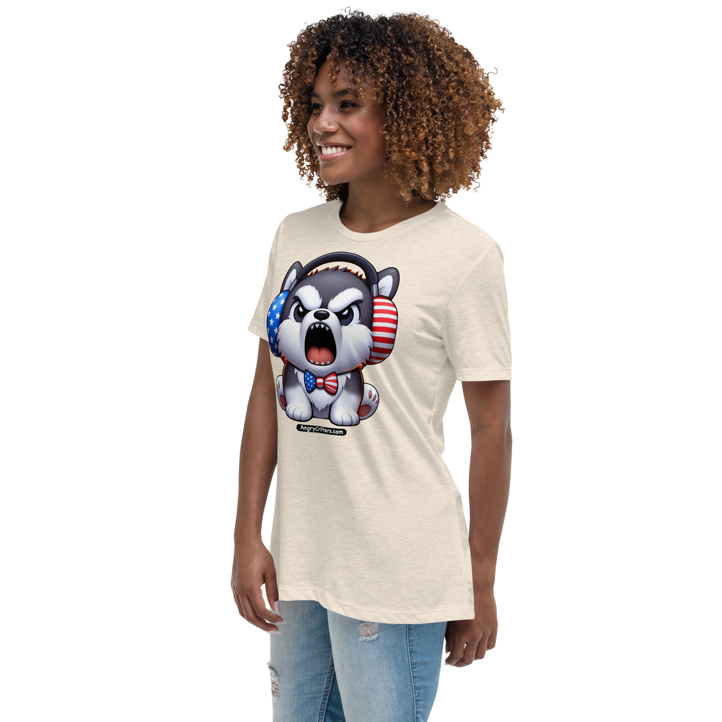 Angry Critters - American Husky, Women's Relaxed T-Shirt