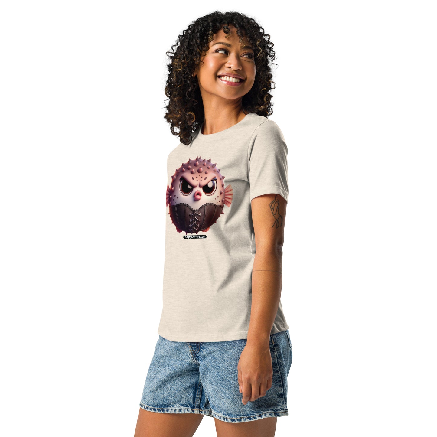 Angry Critters - Cinched Puffer, Women's Relaxed T-Shirt