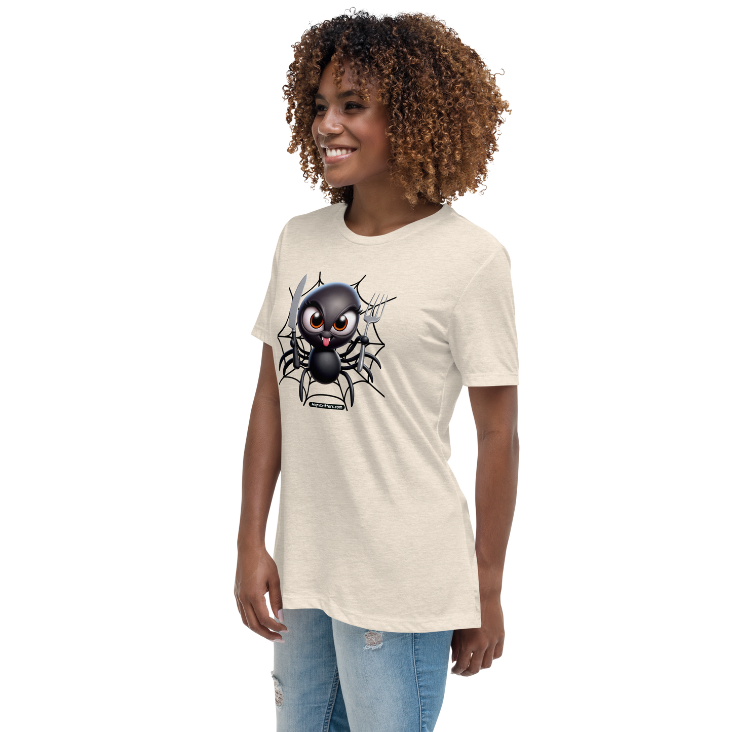 Angry Critters - Black Widow Spider, Women's Relaxed T-Shirt