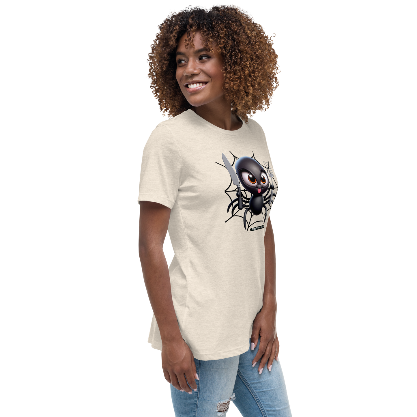 Angry Critters - Black Widow Spider, Women's Relaxed T-Shirt