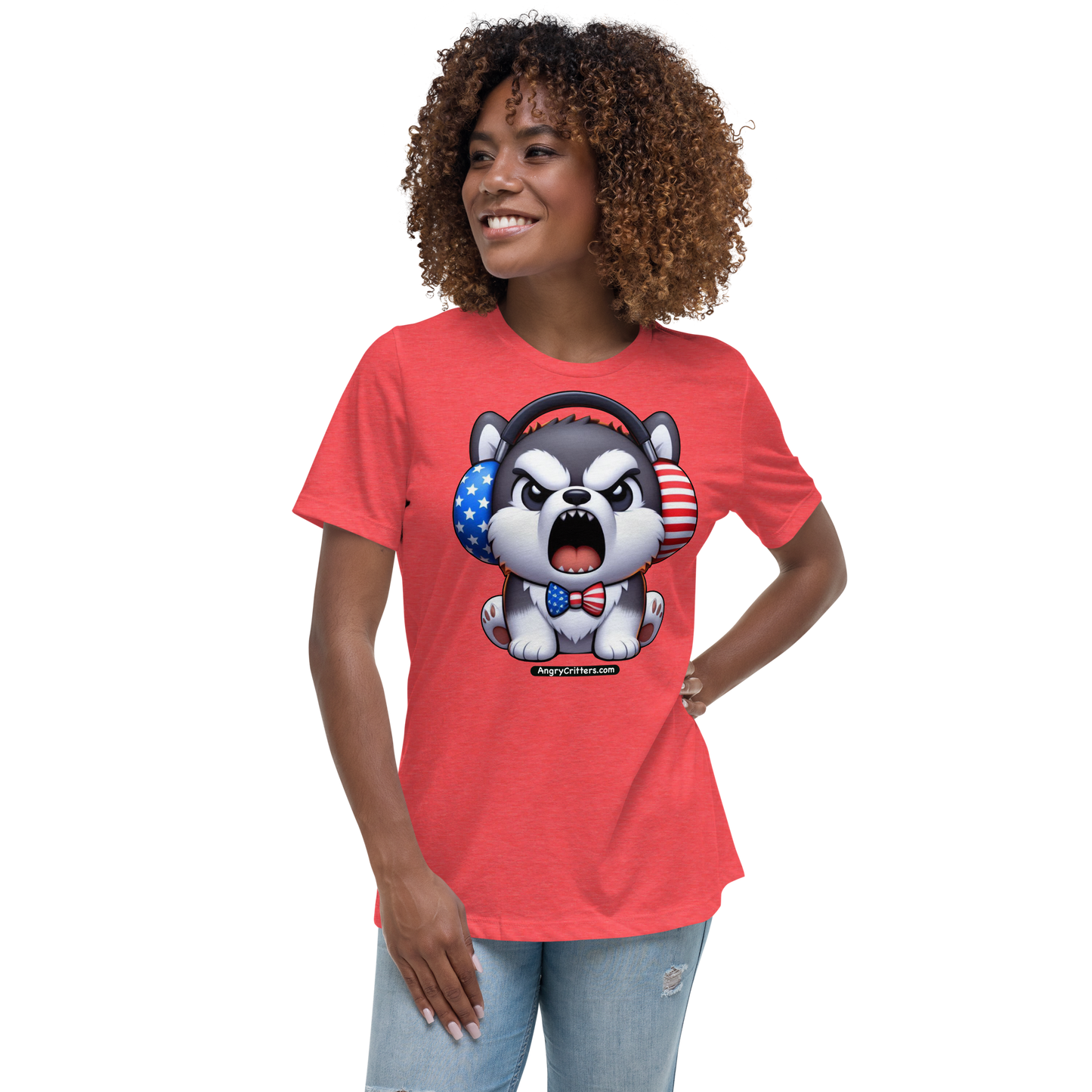 Angry Critters - American Husky, Women's Relaxed T-Shirt