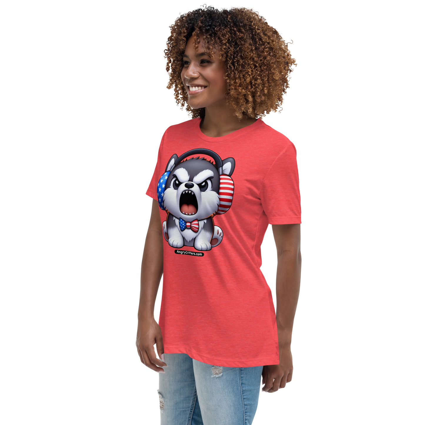 Angry Critters - American Husky, Women's Relaxed T-Shirt