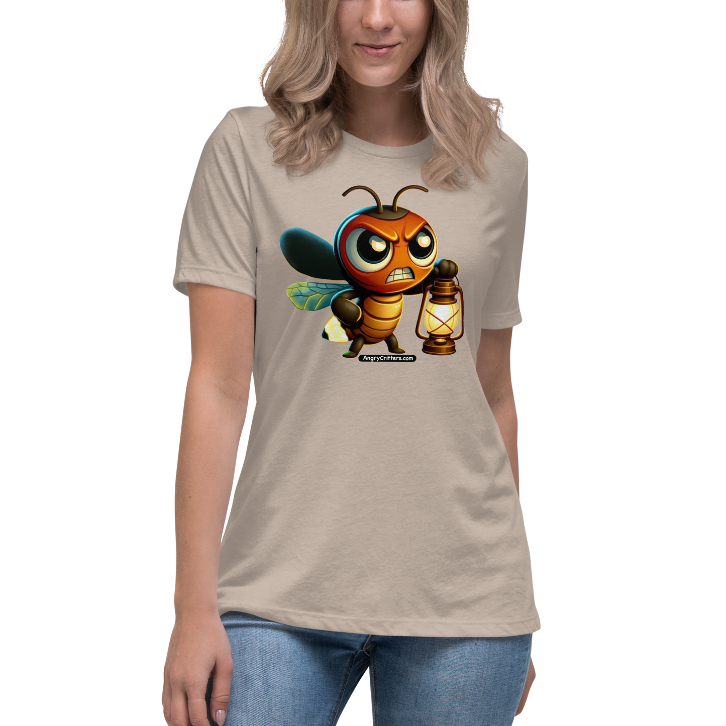 Angry Critters - Firefly with Lamp, Women's Relaxed T-Shirt