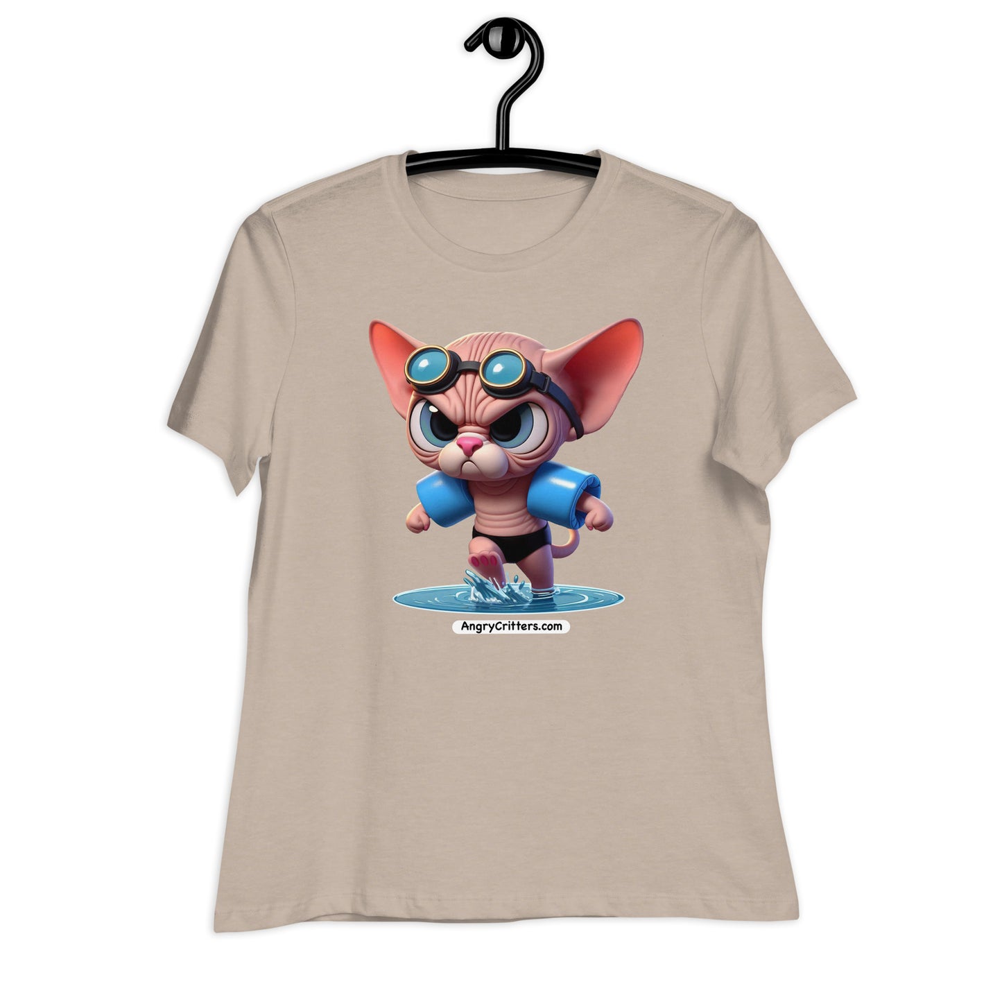 Angry Critters - Swimming Sphinx Cat, Women's Relaxed T-Shirt