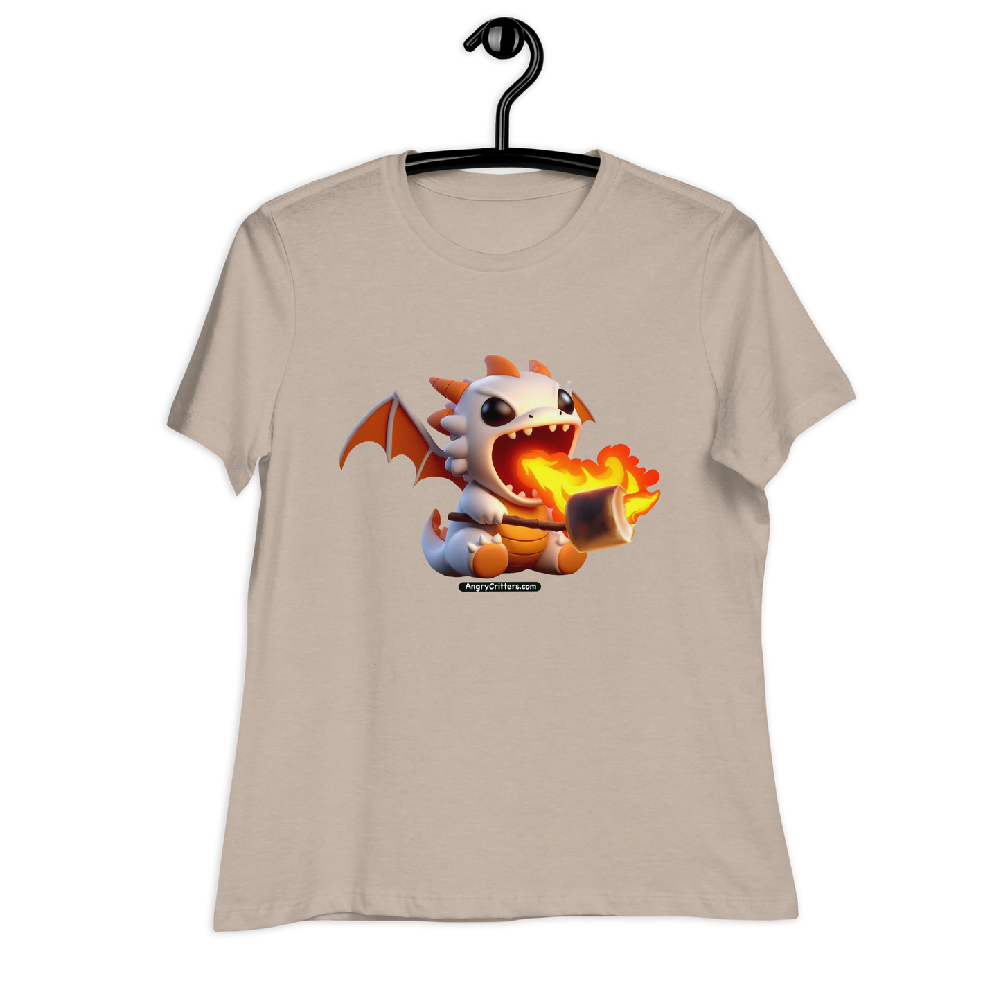 Angry Critters - Dragon Toasting Marshmallow, Women's Relaxed T-Shirt