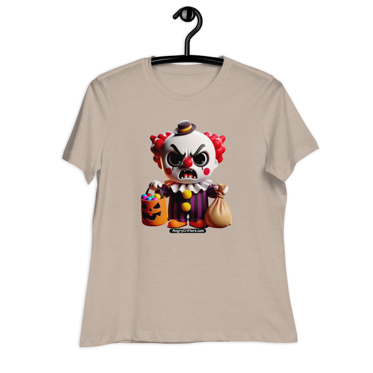 Angry Critters - Halloween Clown Red, Women's Relaxed T-Shirt