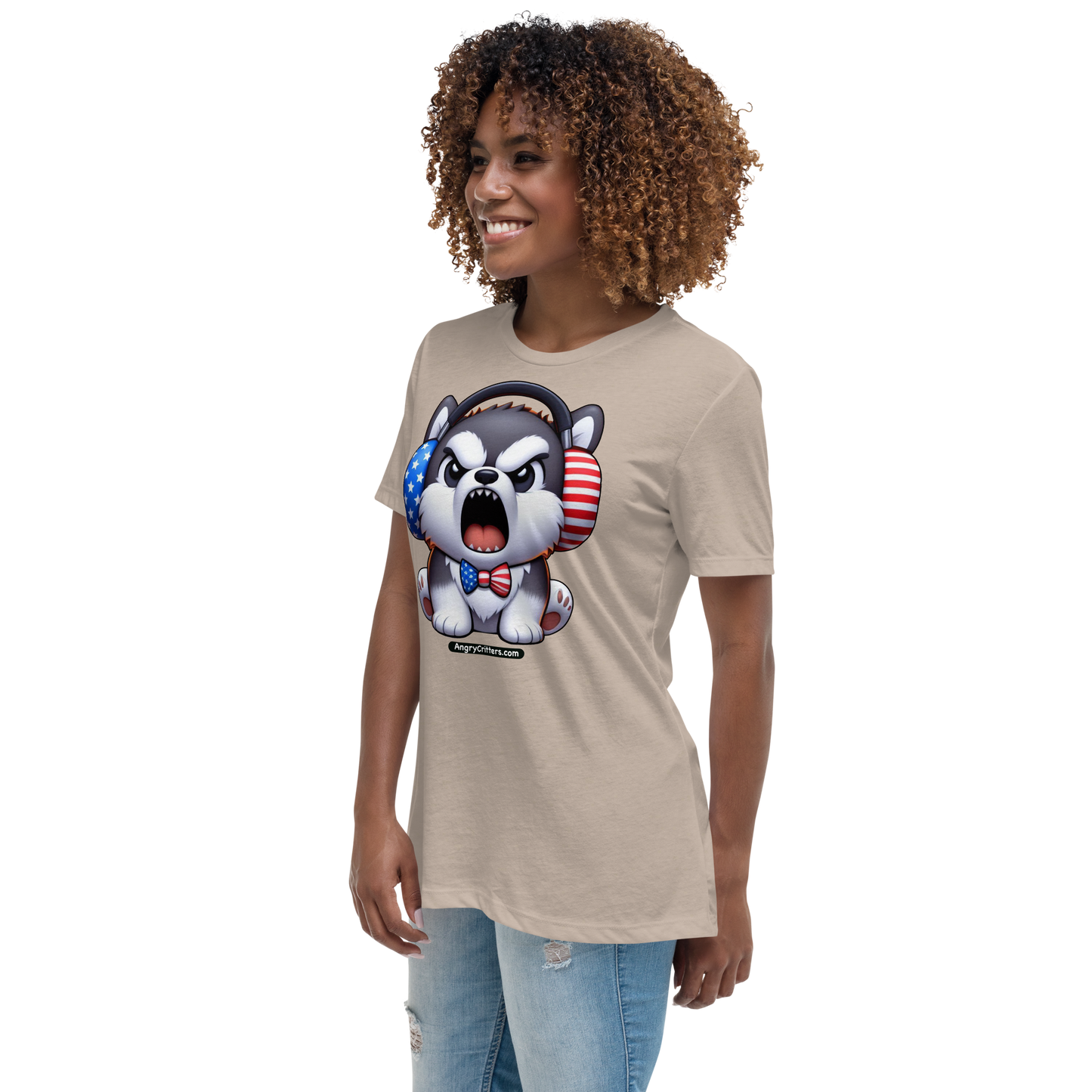 Angry Critters - American Husky, Women's Relaxed T-Shirt