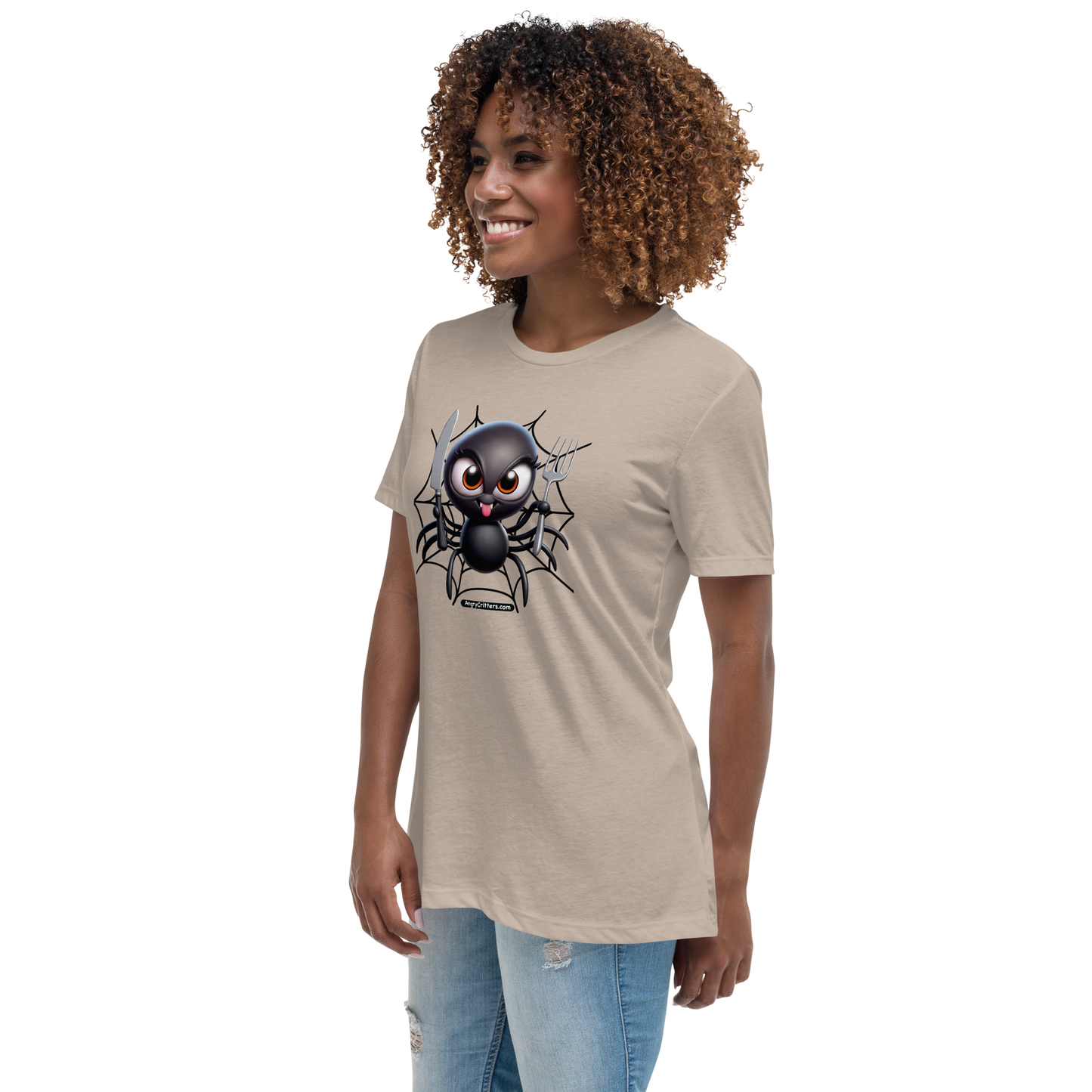 Angry Critters - Black Widow Spider, Women's Relaxed T-Shirt