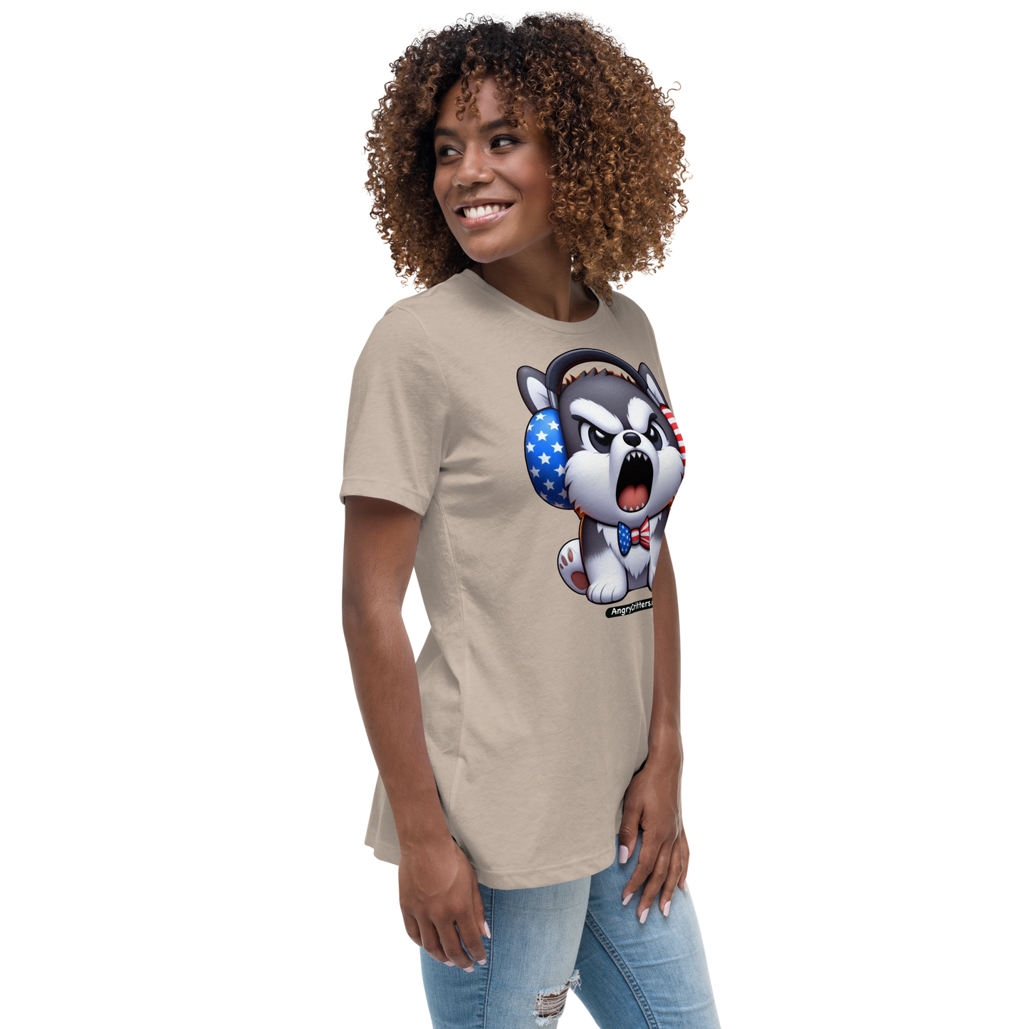 Angry Critters - American Husky, Women's Relaxed T-Shirt