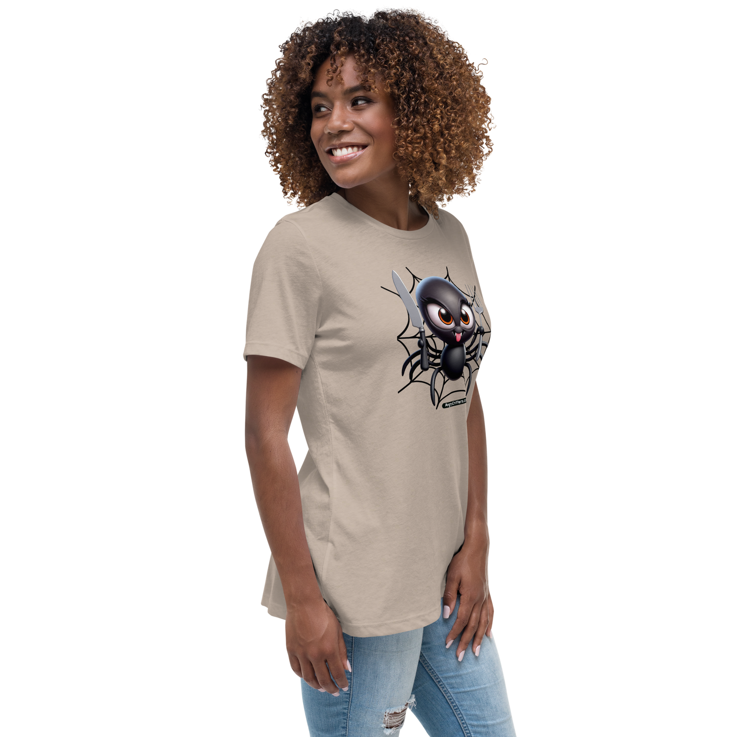 Angry Critters - Black Widow Spider, Women's Relaxed T-Shirt