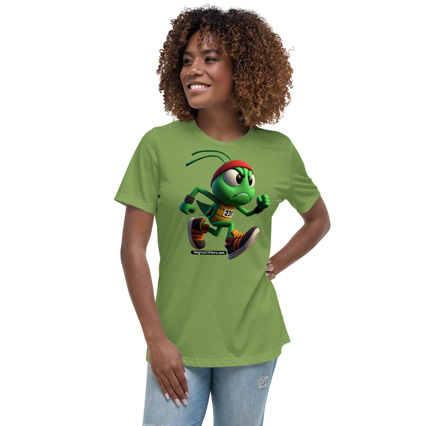 Angry Critters - Grasshopper Runner, Women's Relaxed T-Shirt