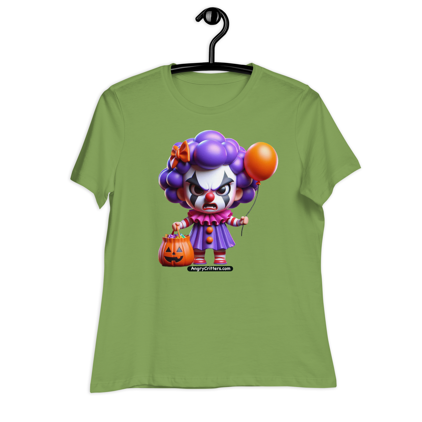 Angry Critters - Halloween Clown Purple, Women's Relaxed T-Shirt