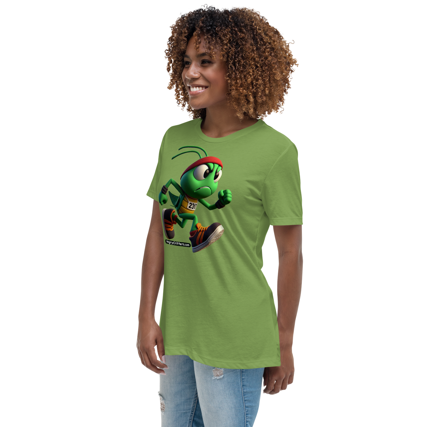 Angry Critters - Grasshopper Runner, Women's Relaxed T-Shirt