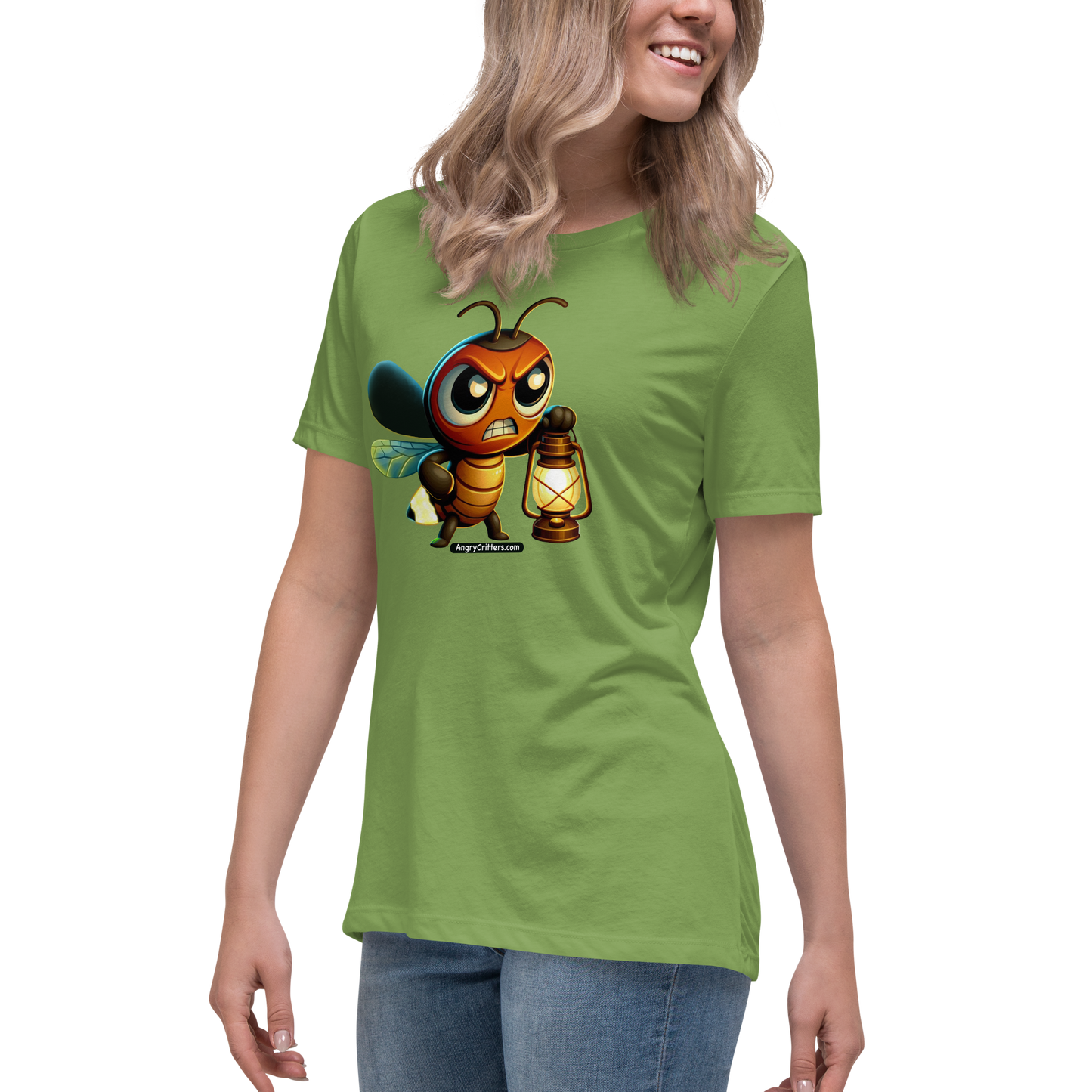 Angry Critters - Firefly with Lamp, Women's Relaxed T-Shirt