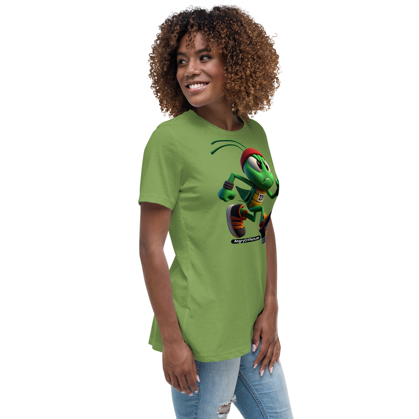 Angry Critters - Grasshopper Runner, Women's Relaxed T-Shirt