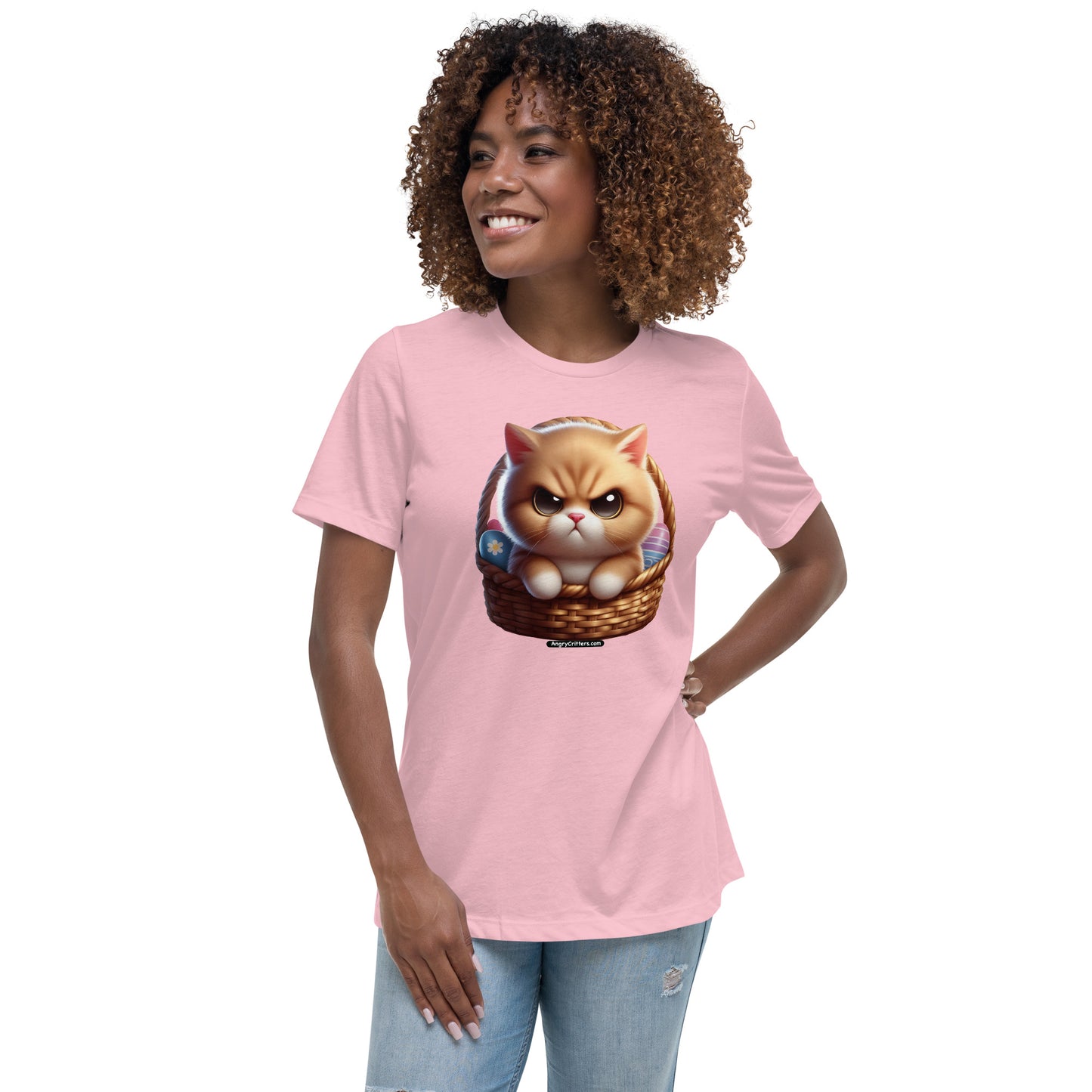 Angry Critters - Kitten in Easter Basket Women's Relaxed T-Shirt