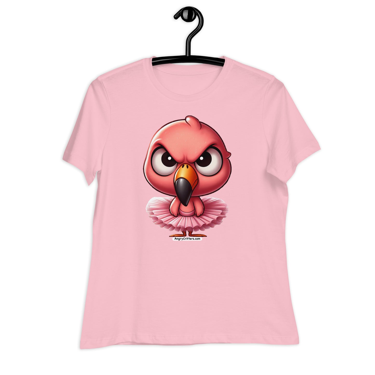 Angry Critters - Pink Flamingo Ballerina Women's Relaxed T-Shirt