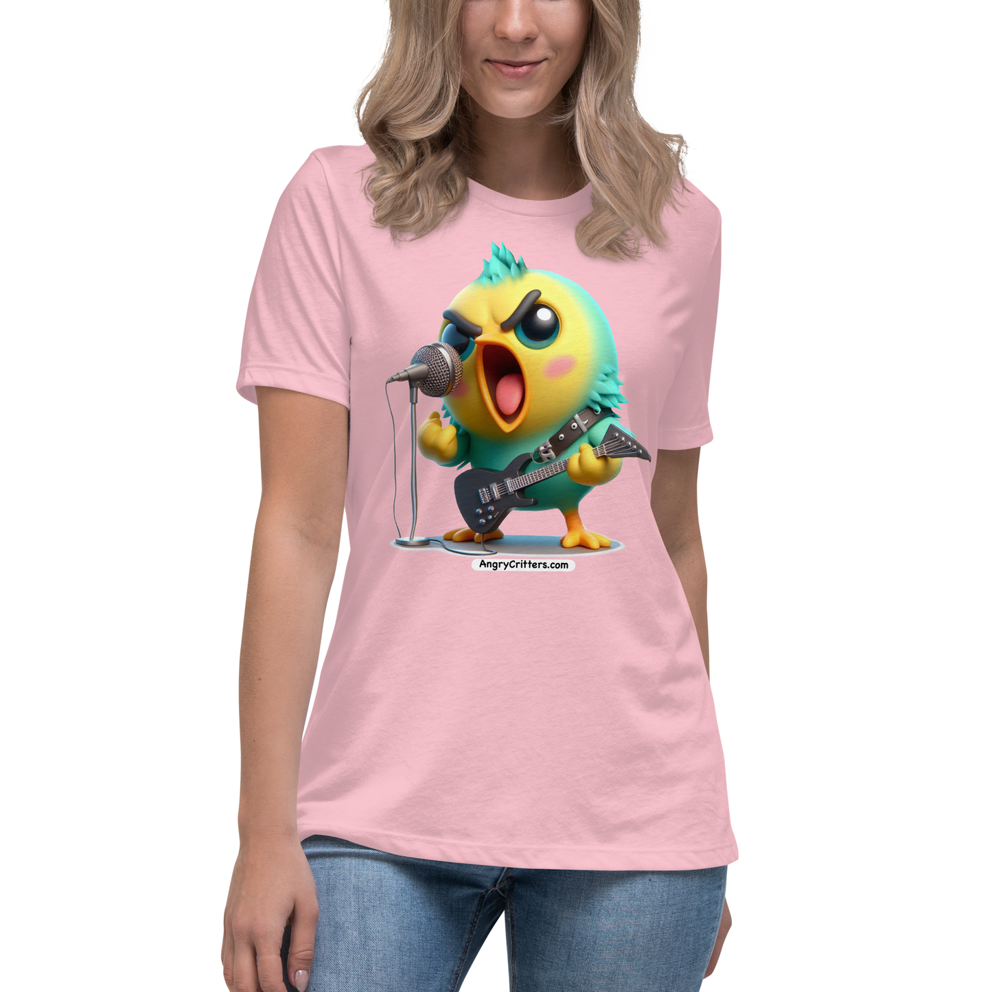 Angry Critters - Parakeet with an Axe, Women's Relaxed T-Shirt