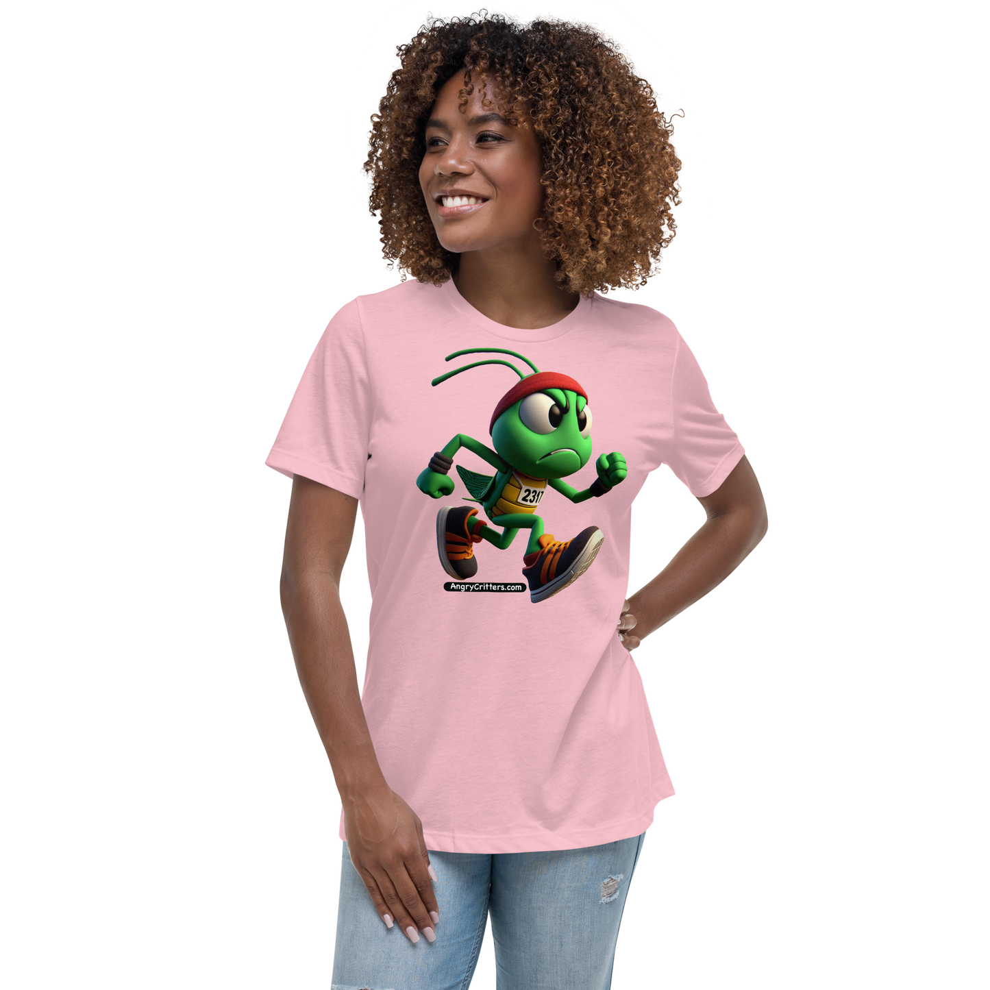 Angry Critters - Grasshopper Runner, Women's Relaxed T-Shirt