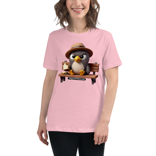 Angry Critters - Pigeon Feeding Himself, Women's Relaxed T-Shirt