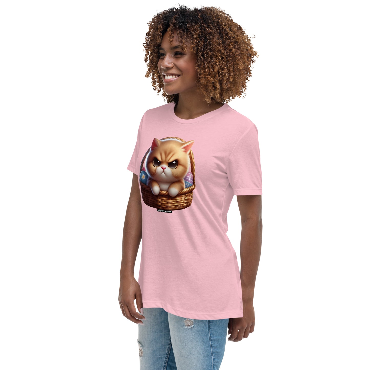 Angry Critters - Kitten in Easter Basket Women's Relaxed T-Shirt